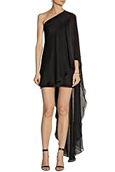 Above the Knee Long Sleeves One Shoulder Evening Dress 