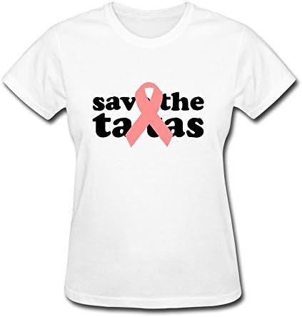 YSAU Women's The Official Save The Ta-tasÂ® Logo T-Shirt White US Size XL,100% Cotton
