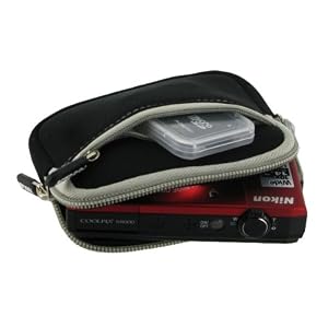 rooCASE Neoprene Sleeve (Black) Carrying Case for Canon PowerShot Digital Camera ELPH 110 HS 320 HS 520 HS D20