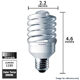 Philips 23w 120v Twist Daylight 5000K E26 Fluorescent Light Bulb