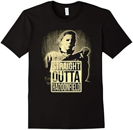 Men's Halloween T-shirt Micheal Straight Outta My-ers Haddo-nfield 3XL Black