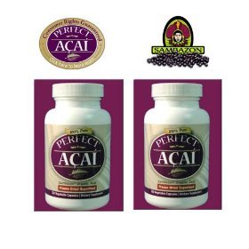 100% Organic ACAI Sambazon Pure Freeze Dried Fruit Berry, 2 Bottles (120 Capsules Ea Bottle)