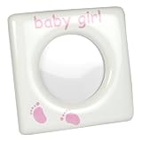 Baby Girl Footprints Fine China Photograph frame (2 Week Delivery)