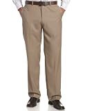 Perry Ellis Men's Flat Front Minibone,Pea Uniform Tan,34x30