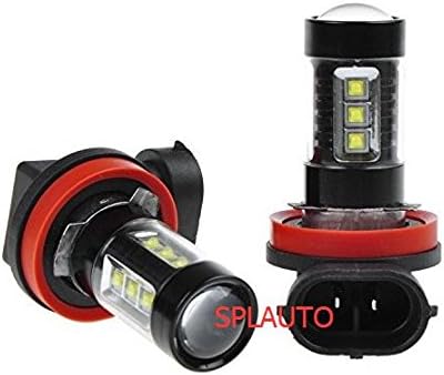 SPLAUTO High Power 80W H11 H8 Extremely Super Bright White LED Lights Bulbs for Fog Light DRL Lamp Pack of 2