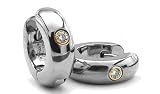 Stainless steel Hoop Earring with CZ