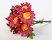 Miniature Short Bright Artificial Cranberry African Daisy Bouquets- 2 Packs of 6 Bouquets- 12 Total Miniature Bouquets