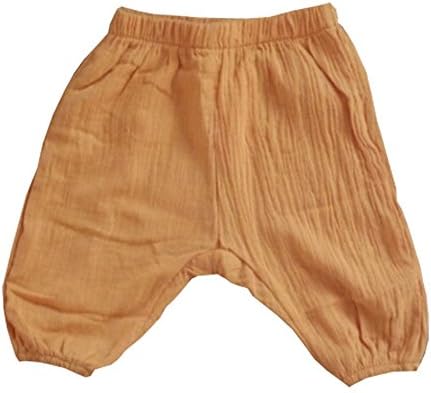 Intrans Baby Boy Girl Pants Kids Bloomers Children Soft Cotton Linen Trousers Yellow 12-18 Months