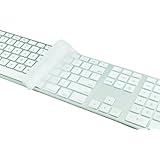 Kuzy - Full Size CLEAR Keyboard Cover Skin Silicone for Apple Keyboard with Numeric Keypad Wired USB for iMac - Clear