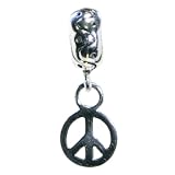 Bella Carina 925 Silber Bead - PEACE Zeichen - Beads Element Silber massiv mit Stempel für Armband