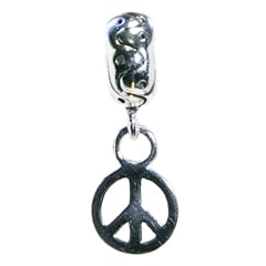 Bella Carina 925 Silber Bead - PEACE Zeichen - Beads Element Silber massiv mit Stempel f�r Armband
