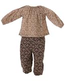 : Room Seven Beige Bina Blouse & Grey Cord Pant Set
