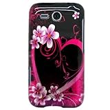 Snap on Hard Plastic with PINK LOVE HEART FLOWER Design Cover Sleeve Case f ....