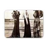 Fashion 1930s Models Wearing long evening.. - Mouse Mat Art247 Highest Quality Natural Rubber Mouse Mats - Mouse Mat