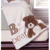 B is for Bear Sage Boa Blanket by Kids Line