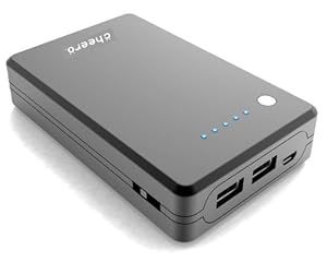 cheero Power Plus 大容量 10000mAh モバイルバッテリー iPhone4S / iPhone 4 / iPhone3GS / 新iPad / iPad2 / iPad / iPod / スマートフォン 対応 携帯バッテリー 出力2.1Aと1AのUSB×2で2台同時充電可能 ★1年保証★ 日本語取扱説明書付き