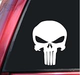 Punisher 2K Skull Vinyl Decal Sticker - White