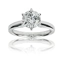 Platinum Round Six Prong Solitaire Diamond Engagement Ring (1.55 ct, I Color, VS2 Clarity), Size 7