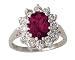 1.00 carat Diamond and Ruby Ring in 14K White Gold