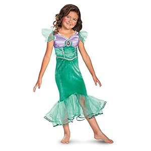Disguise Disney The Little Mermaid Ariel Sparkle Classic Girls Costume, 3T-4T