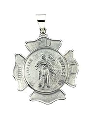 White Gold Hollow St. Florian Medal