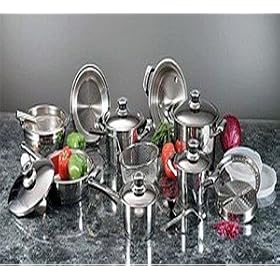 Chef's Kitchen World's Finest 22pc Waterless Surgical Stainless Steel Cookware Set, 7-ply Steam Control | Extra Heavy Duty 304 Surgical Stainless Steel | $1795.00 Retail Value