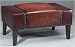 AA Importing 39418 Faux Leather Rectangular Ottoman - Burgundy and Brown