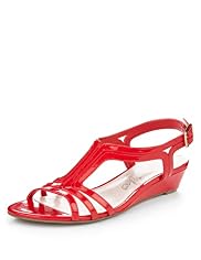 Open Toe Strappy Wedge Sandals