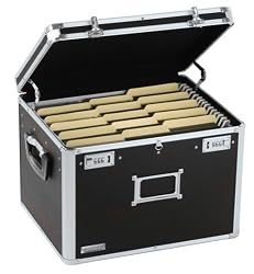 Vaultz Locking Chest, Letter/Legal, 17-1/2 x 14 x 12-1/2 Inches, Black (VZ01008)
