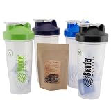 Sundesa 28 oz. Classic BlenderBottle Set of 4 with 3 oz. Liquid Planet 28 oz Cocoa Blue Purple Black Green