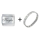 Edwardian Script Font Name Keyla Italian Charm Bracelet