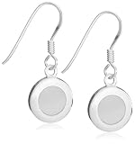 Image of Silver 10mm Round White Mother of Pearl Drop Earrings