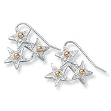 Star Cluster Silvertone Pierced Earrings