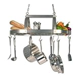 Checkolite Pot Rack With Down Lights Storage Hook Decorative Screw Brushed Nickel Knob
