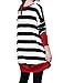 Allegra K Women Boat Neck Batwing Tops Stripe Oversize T Shirts