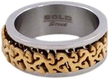 Stunning Two Tone Celtic Spinner Stainless Steel Ring : Size 11