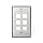 Leviton 43080-1S6 QuickPort Wallplate, Single Gang, 6-Port, Stainless Steel