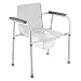 Heavy Duty Commode with Arm Pads - Gray Powder Coat