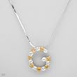 Necklace With 1.74ctw Precious Stones - Genuine Citrines and Topazes Made of 925 Sterling silver Length 16in