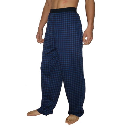 Mens Izod Plaid Comfortable Cotton Sleepwear / Pajama Pants - Blue