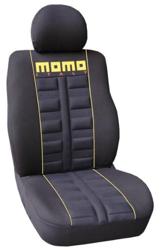 Best Price Front Low Back Car Truck SUV Bucket Seat Cover - MOMO Italy Style #9 Black/Yellow