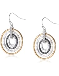 Nine West "Mixtape" Tri-Tone Orbital Hoop Earrings