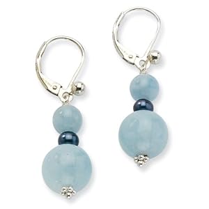 Sterling Silver 6-14mm Grad AQ/FW Cult Peacock Pearl Earrings