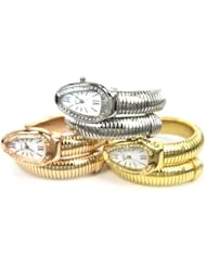 Gold In Color Fashion Snake Shape Bracelet Bangle Women Quartz Wrist Watch