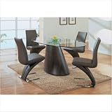 Global Furniture 5 Piece Geneva Dining Room Set in Warm Brown Veneer