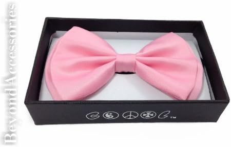 New Suspender Bow Tie Matching Colors Adults Unisex Formal - Pink
