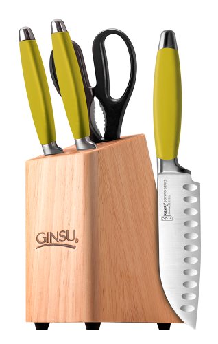Ginsu Sofuto Series 5-Piece Wasabi Cutlery Set