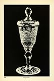 1939 Print Antique 1735 Wheel Engraved Glass Cup Mythological Arabesque Islamic - Original Halftone Print