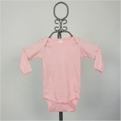 potties for girls:Light Pink Baby Onesie - Long Sleeve By Baby Milano (3 - 6 M)