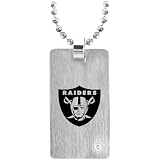 Team Titanium Oakland Raiders Steel Dog Tag with Cubic Zirconia Insert